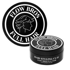 Flow Bros jar on bathroom counter in daily routine for quick styling benefits