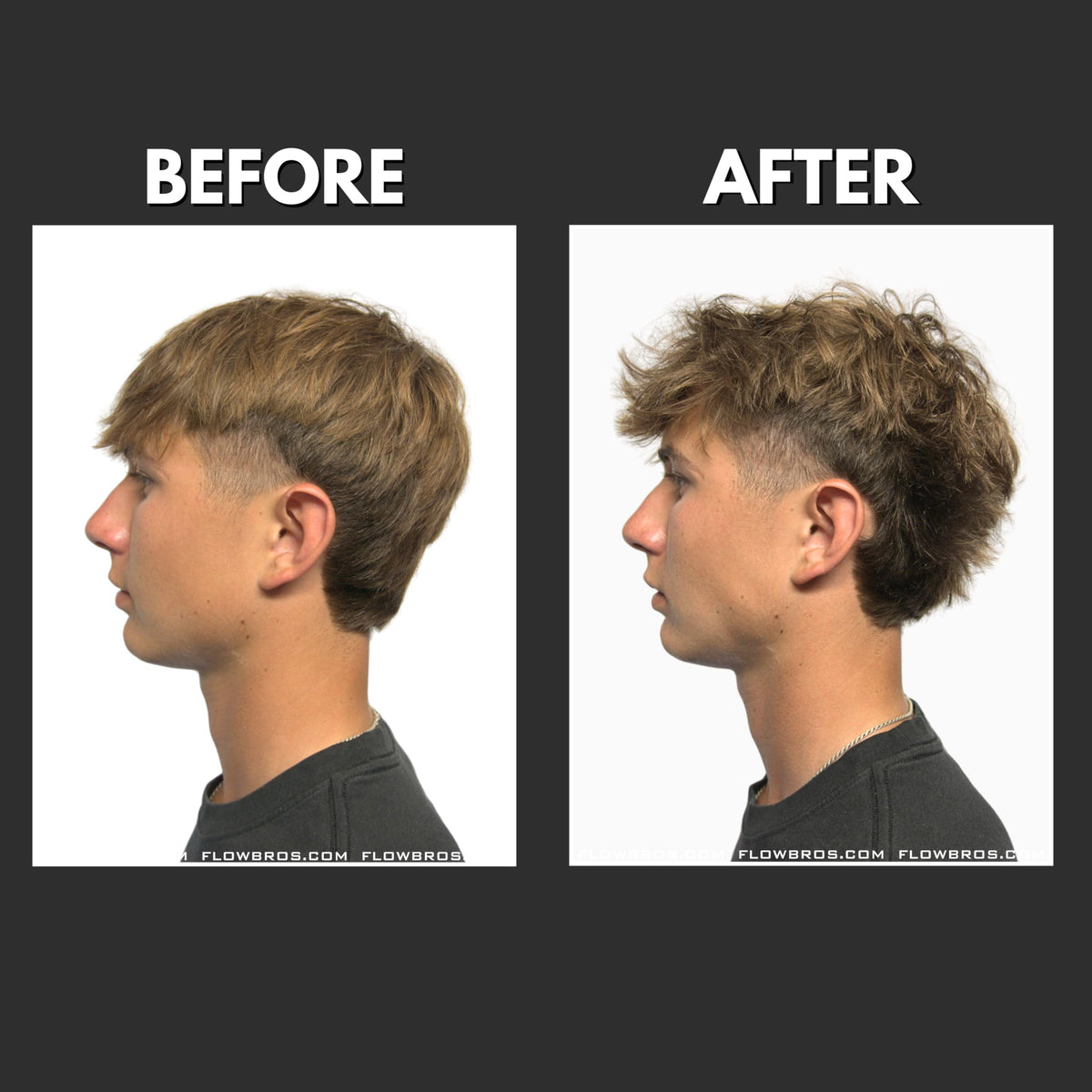 Flow Bros close-up mist texture showing fine spray for lightweight volume