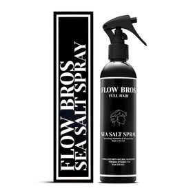 Flow Bros sea salt spray front bottle showing label and 8oz size benefit