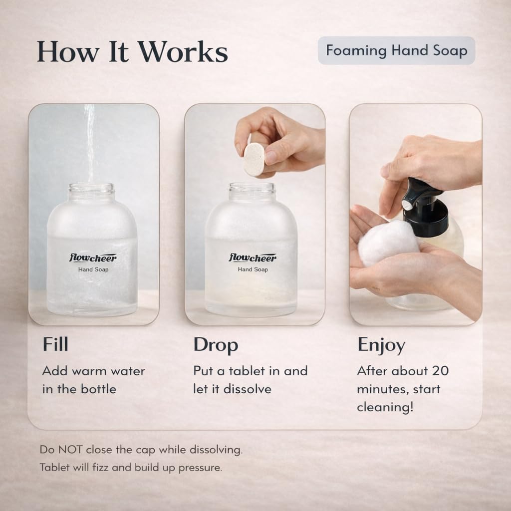 flowcheer labeled small bottles illustrating included Lavender Orange Vanilla scents
