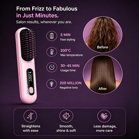 Flown Go Brush Pro held in hand showing scale and portability for effortless touch-ups