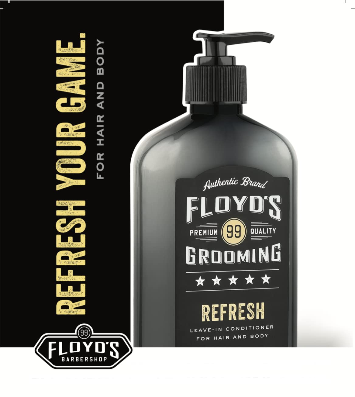 Floyd's 99 conditioner applied in shower demonstrating easy detangling