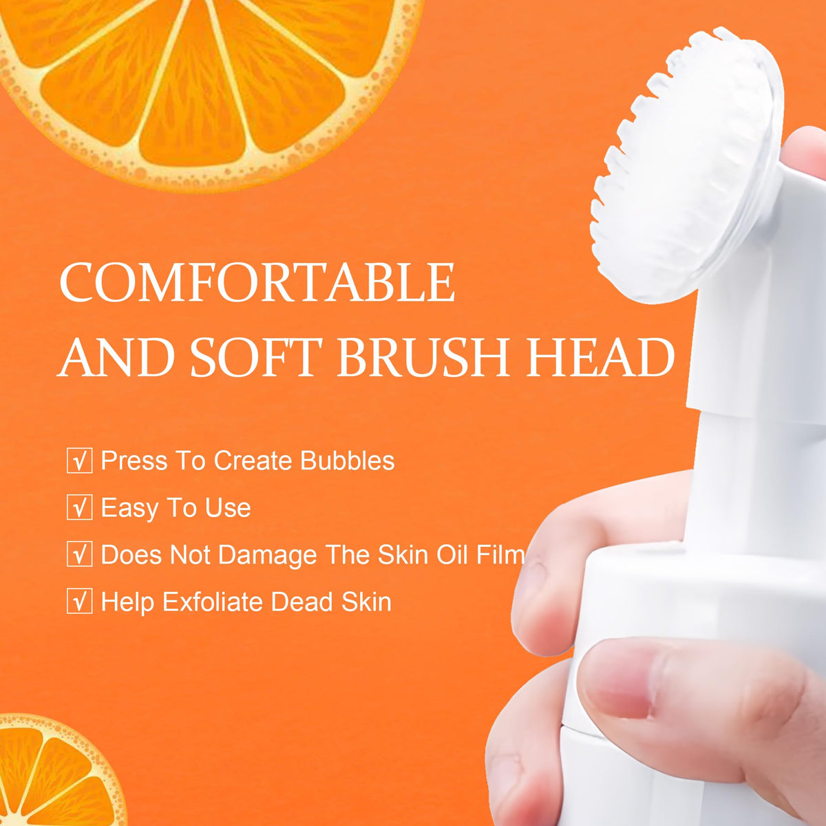 FluMisch applied along jawline showing targeted cleansing motion