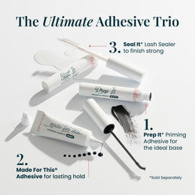 FlutterHabit adhesive size comparison illustrating portable tube and easy storage