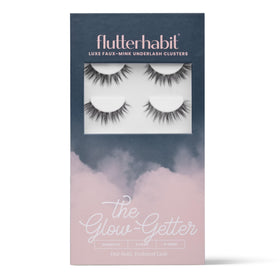 FlutterHabit front packaging showing six lash cluster sets and brand logo for professional look