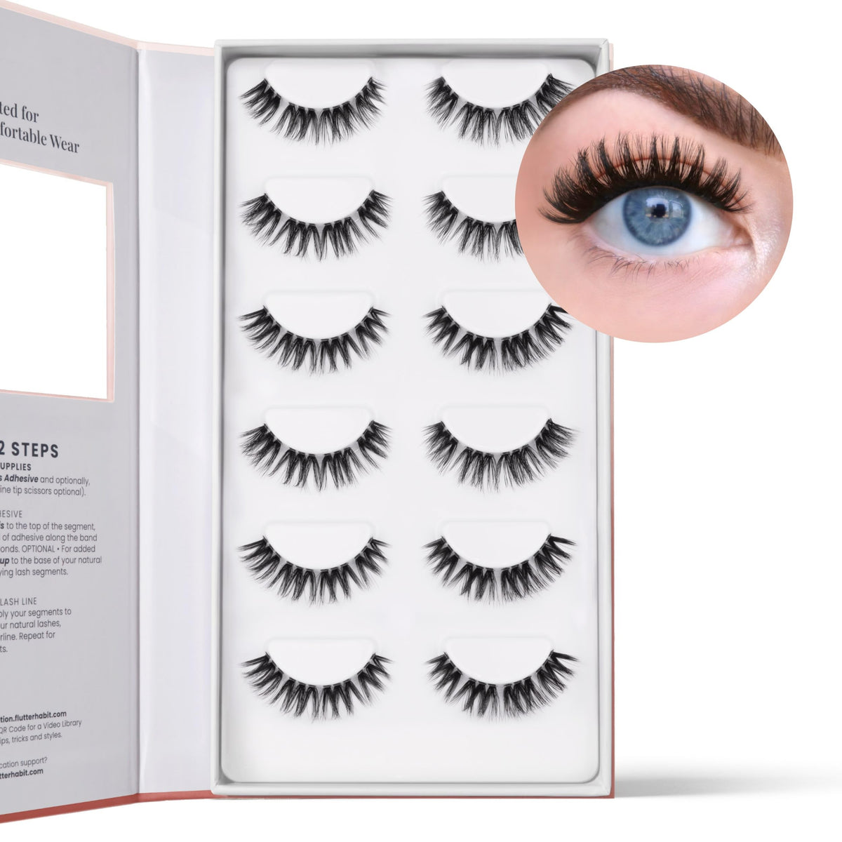 FlutterHabit close-up of lash fiber texture for natural blend benefit