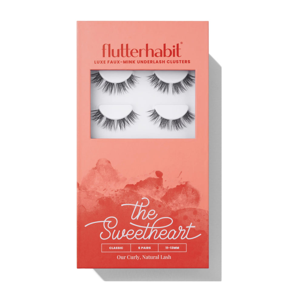 FlutterHabit front packaging showing six pairs and product benefit of reusable clusters