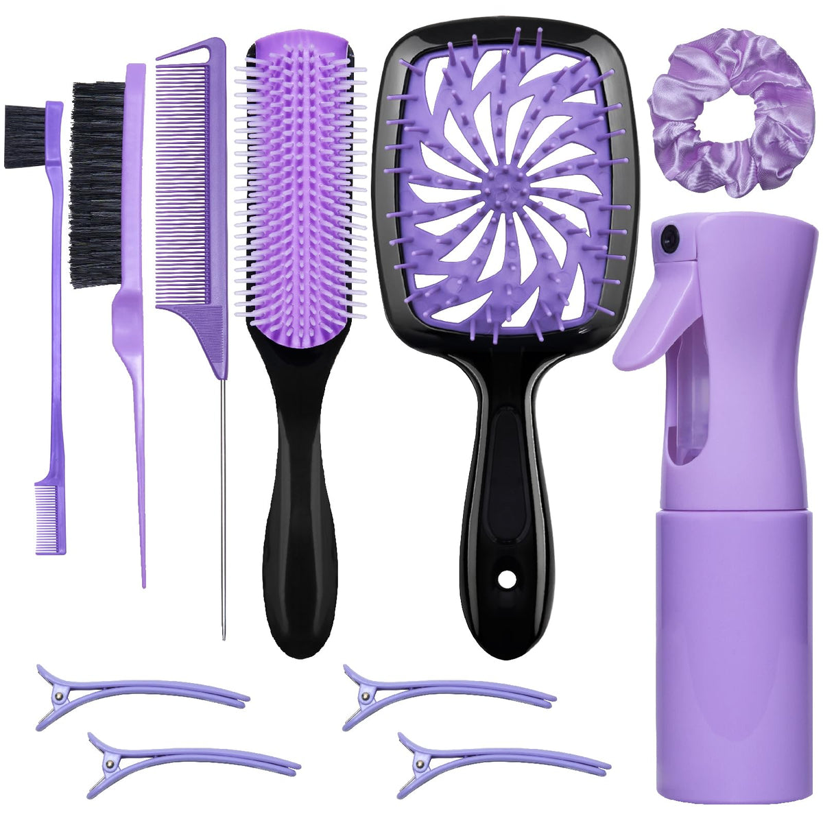 FlyLanyards front packaging in purple showing full 11-piece kit and benefits