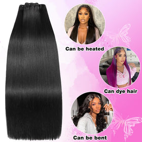 FMIDKOU stylist sewing in bundles during wig installation for smooth seamless blending
