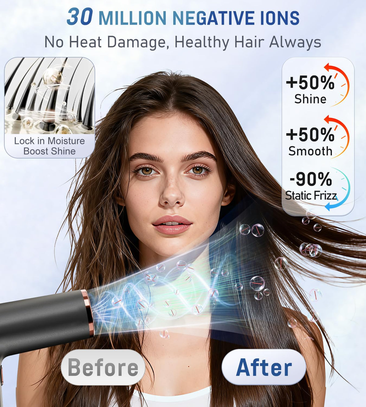 FMZ magnetic diffuser attached creating defined curls with reduced frizz benefit