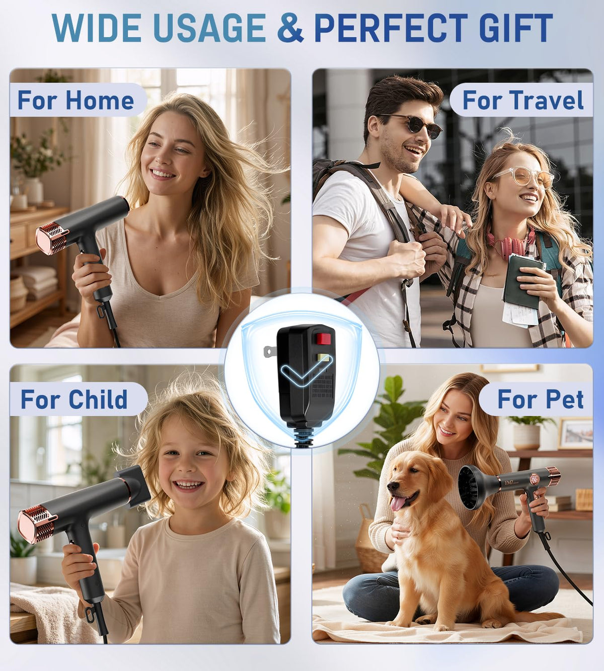 FMZ in travel pouch on suitcase conveying compact portability and salon results