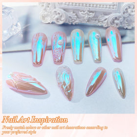 FNNZ macro of polished nail highlighting Glacier Ocean color-shift and high gloss benefit
