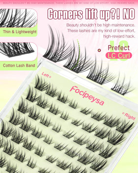 Focipeysa lash cluster being applied demonstrating beginner-friendly placement