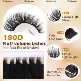Focipeysa step-by-step application with clusters being placed on lashes
