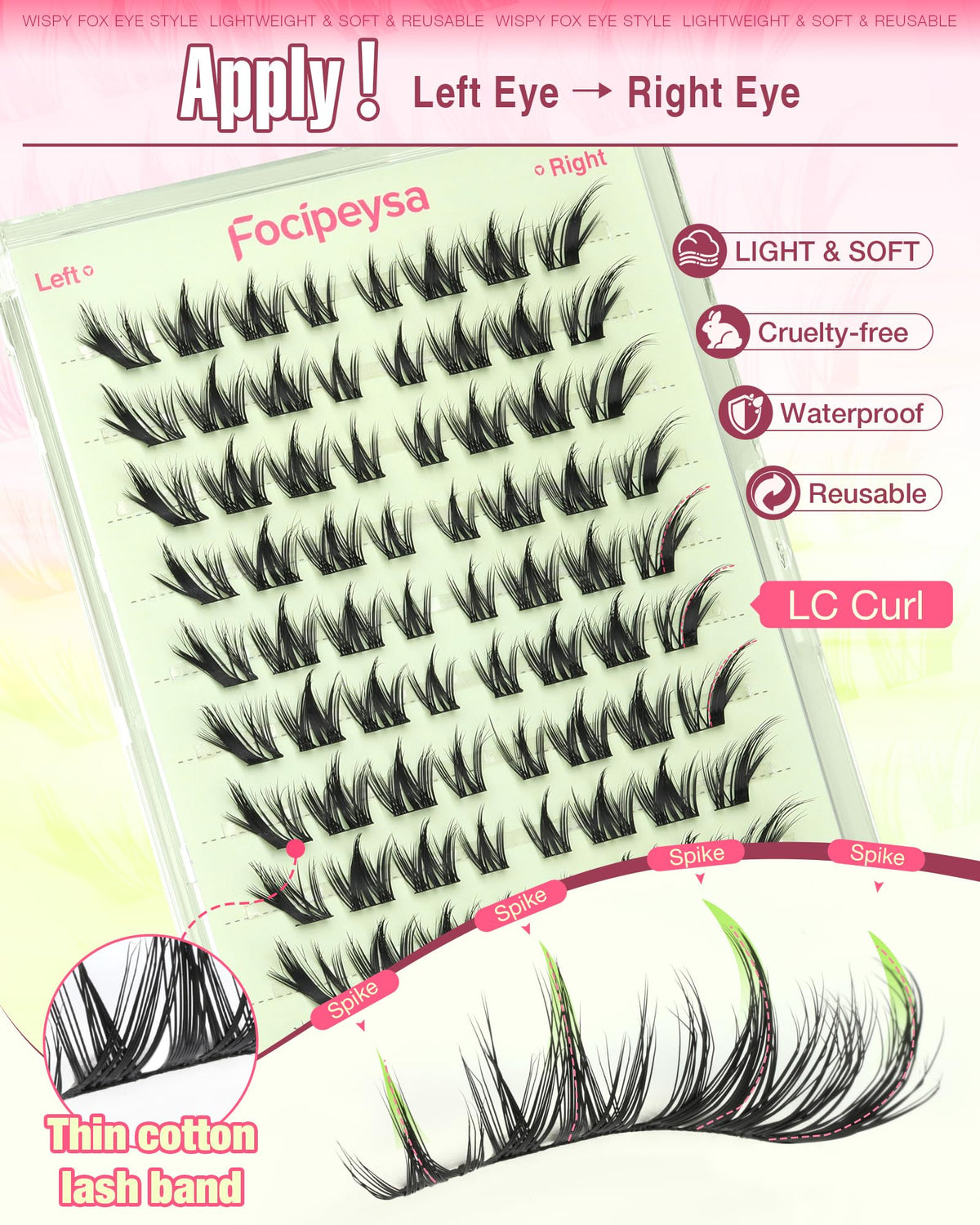 Focipeysa applying a cluster with tweezers for easy use