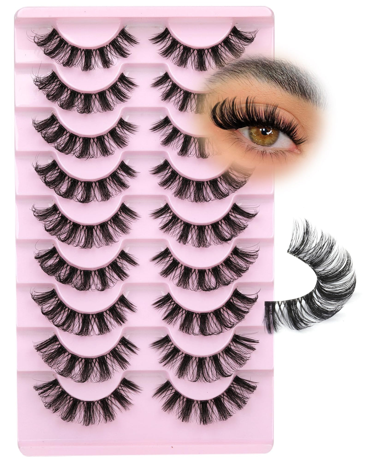 Focipeysa lashes applied on eye showing natural extension effect