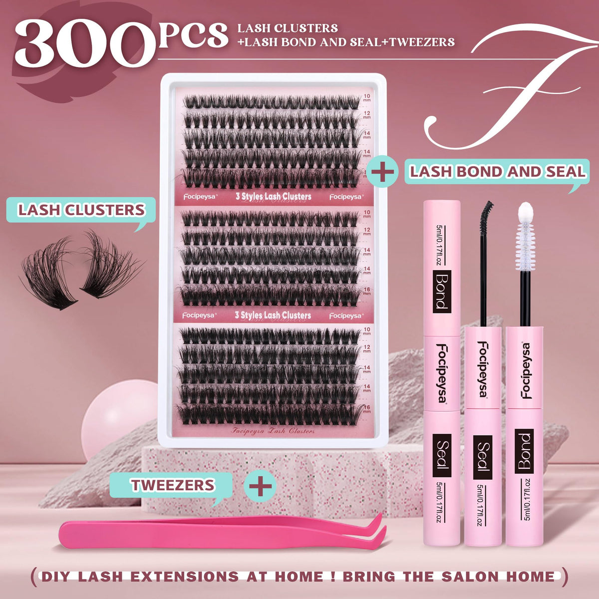 Focipeysa close-up of fluffy lash clusters highlighting soft fibers and realistic look