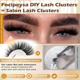 Focipeysa close-up of matte black D-curl cluster fibers for natural look