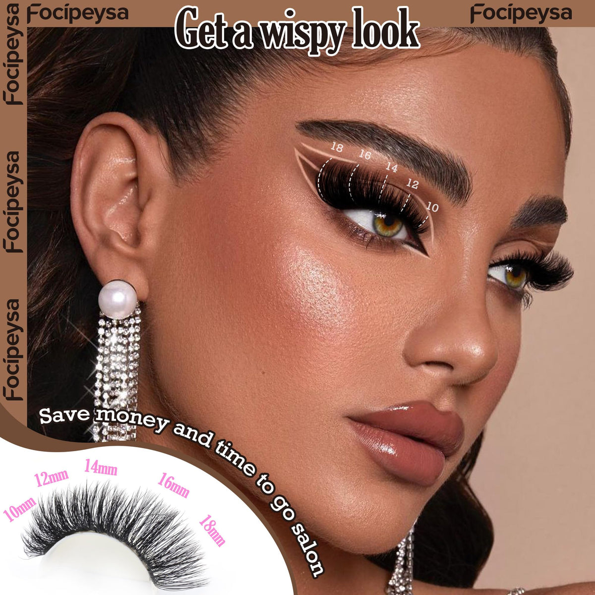 Focipeysa eye before and after comparison showing fuller, wispy lash effect