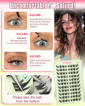 Focipeysa worn on eye demonstrating natural fox-eye lift