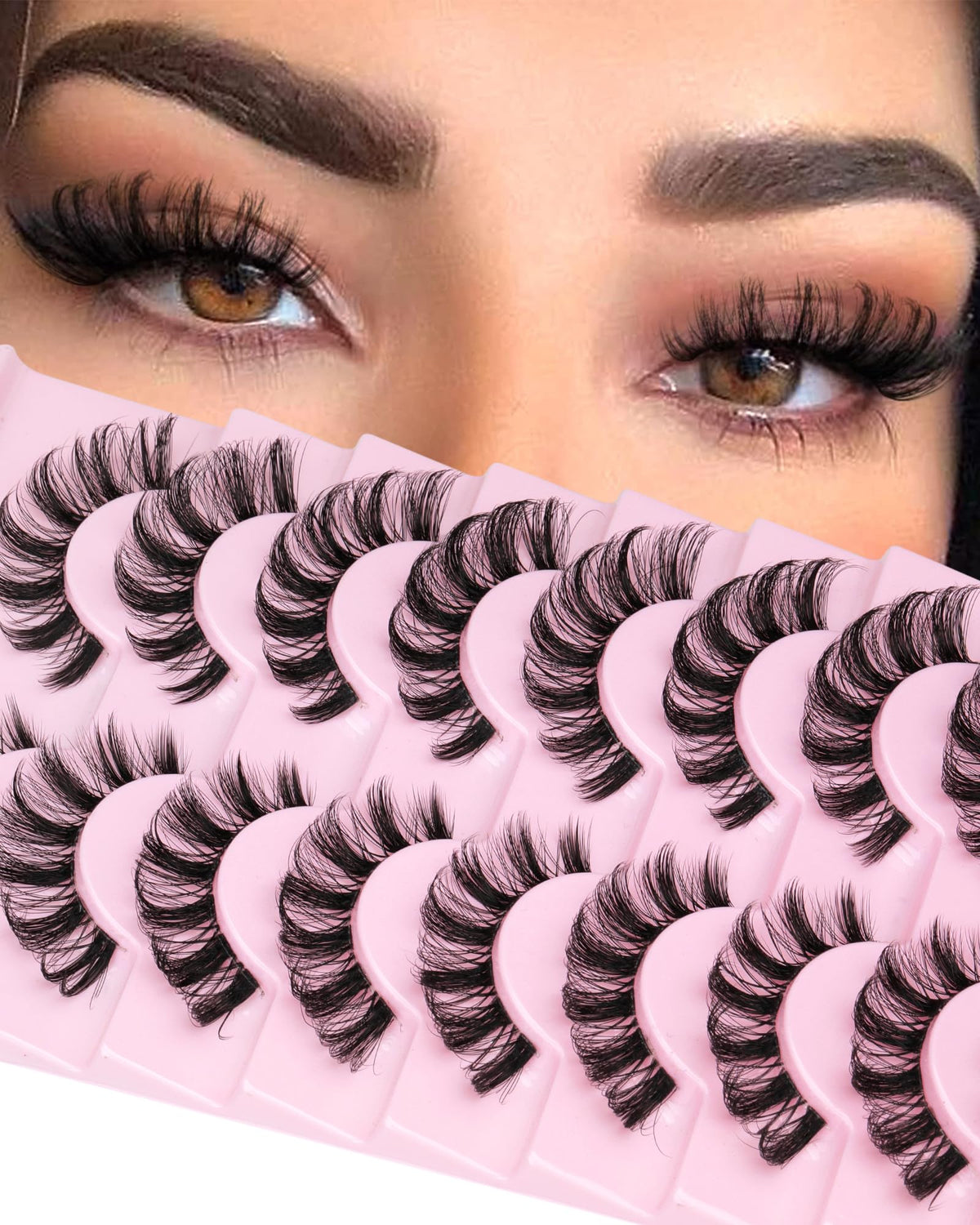 Focipeysa front packaging showing 7 pairs and soft-glam appeal