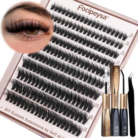 Focipeysa front packaging showing full DIY lash cluster kit and benefits