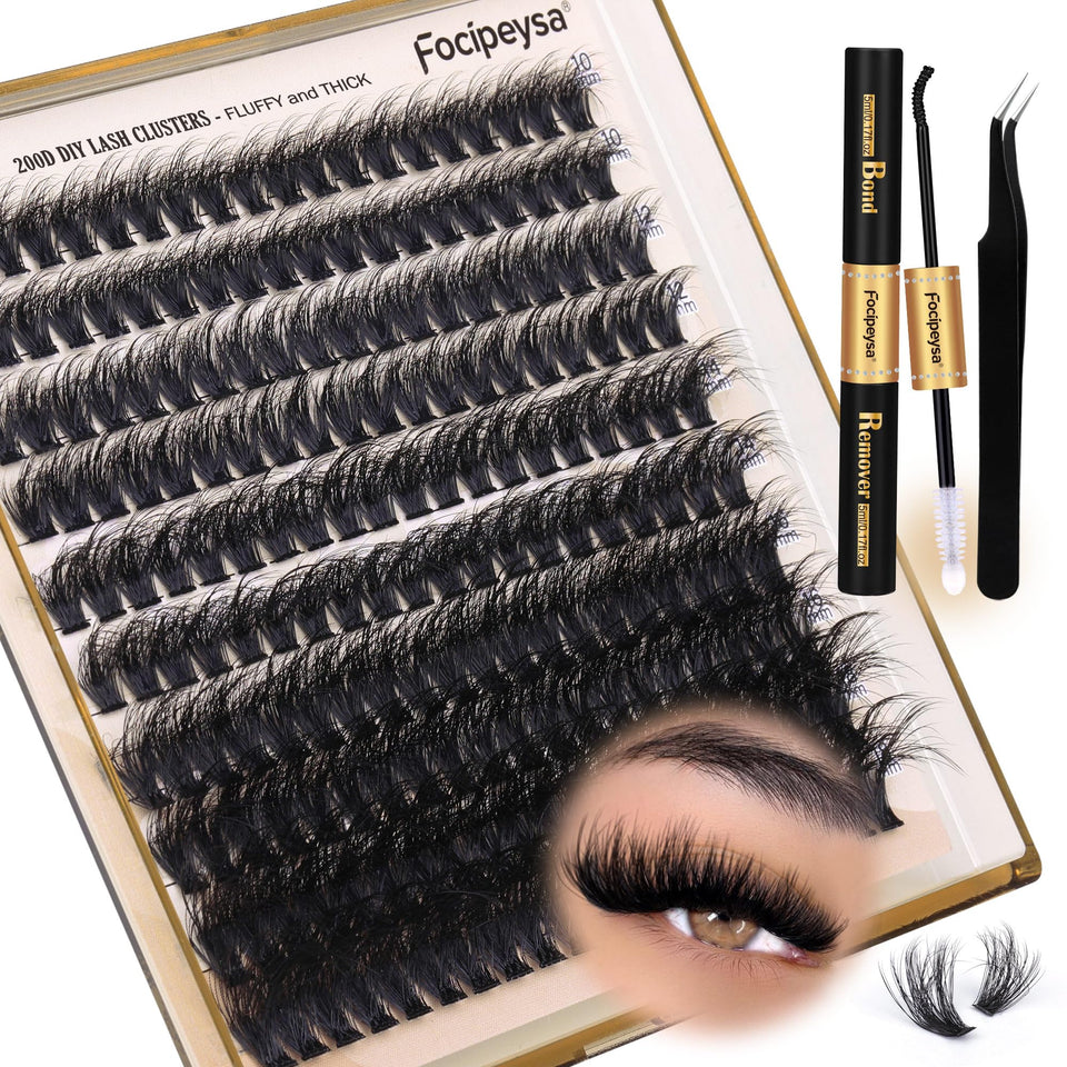 Focipeysa front packaging showing full lash extension kit benefits
