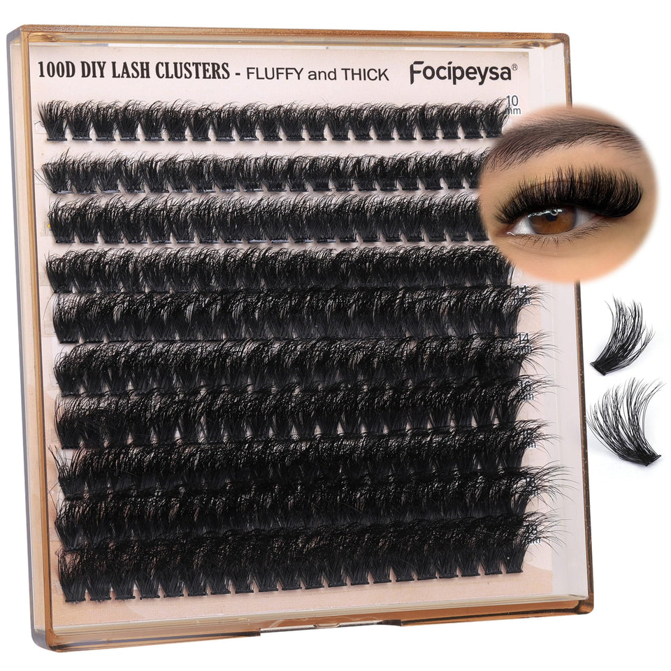 Focipeysa front packaging showing 200pcs clusters and mixed lengths for easy styling