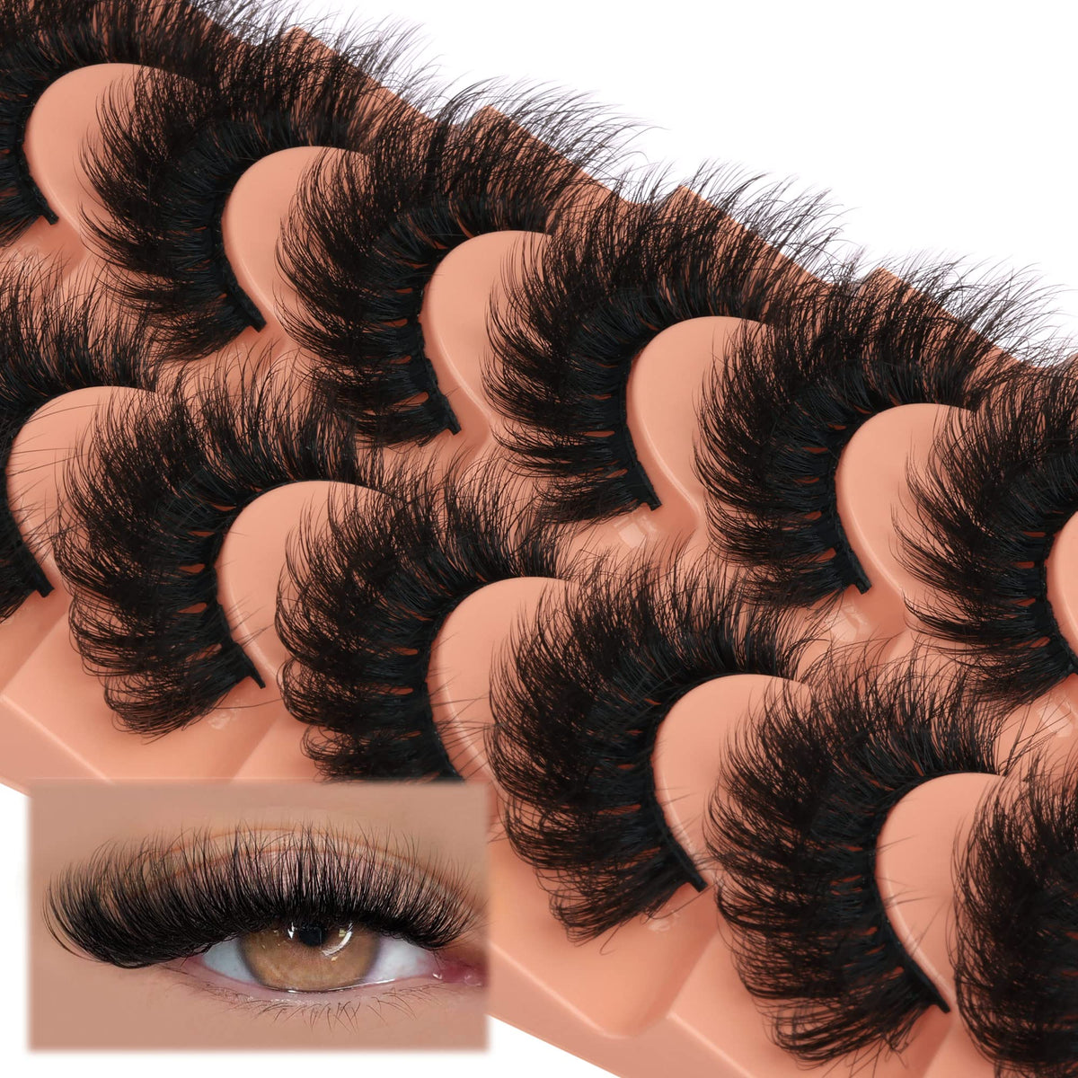 Focipeysa lashes next to ruler showing 18mm length for dramatic effect