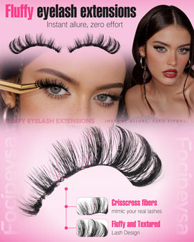Focipeysa lashes held in hand showing true-to-size scale