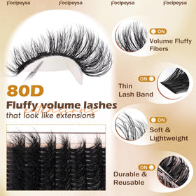 Focipeysa display of 10–18mm mixed clusters illustrating length options