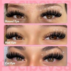 Focipeysa five lengths lined up (10–18mm) for customizable volume and styling options