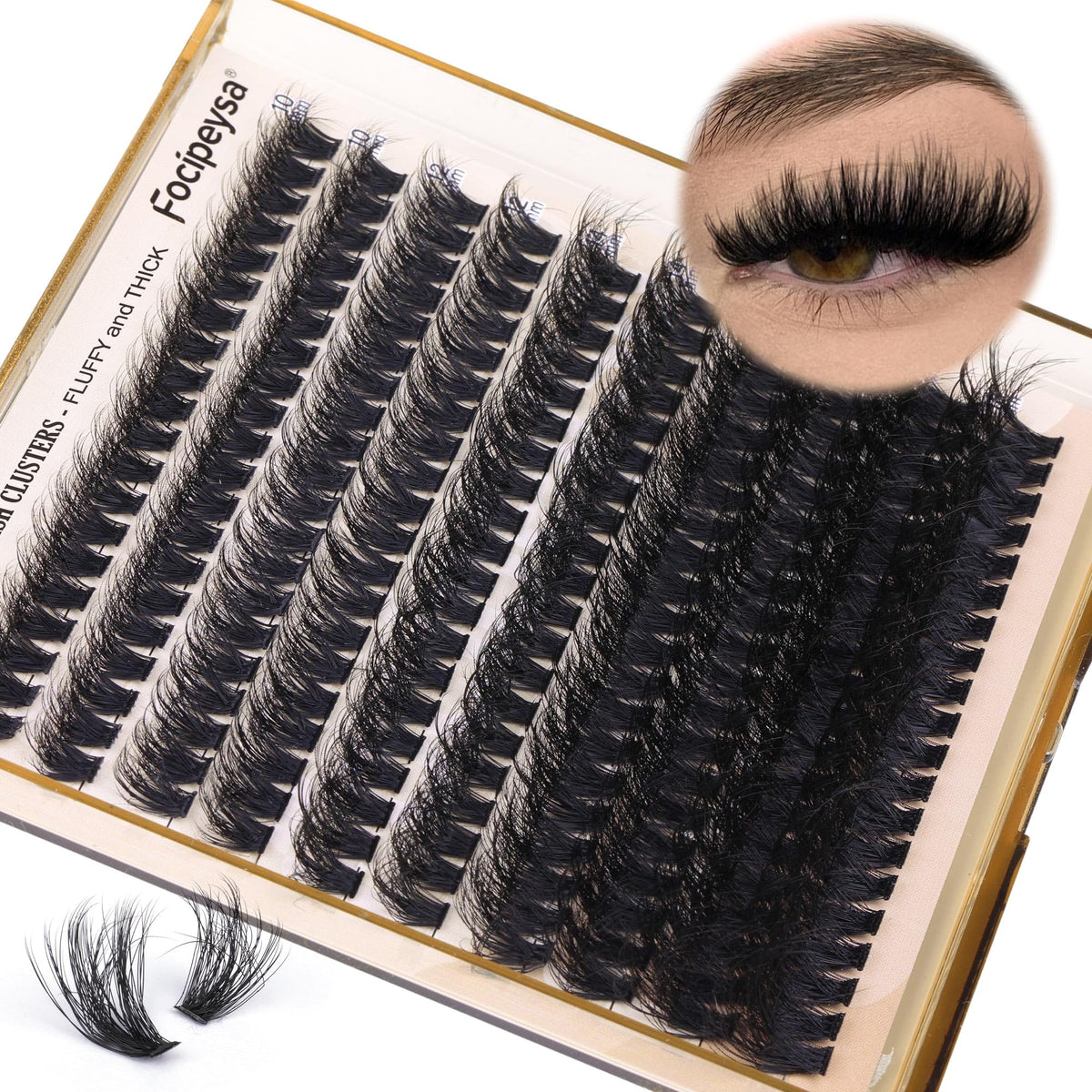 Focipeysa lifestyle model wearing wispy lashes for glamorous but natural benefit