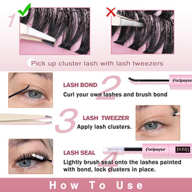 Focipeysa lifestyle wear shot of finished lashes highlighting lifted, voluminous look