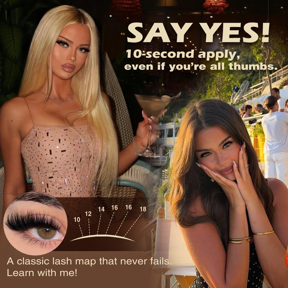 Focipeysa lifestyle image of wearer showcasing fuller, lifted lashes