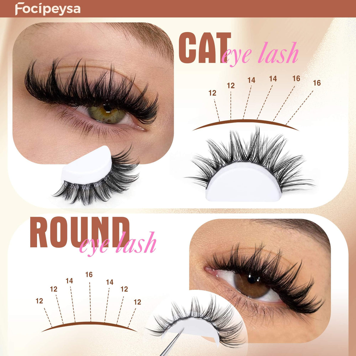 Focipeysa on eye close-up showing natural salon-effect lash enhancement
