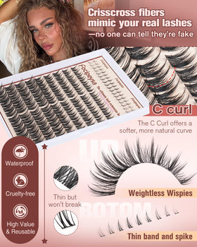 Focipeysa side profile of worn lashes showing natural lift benefit