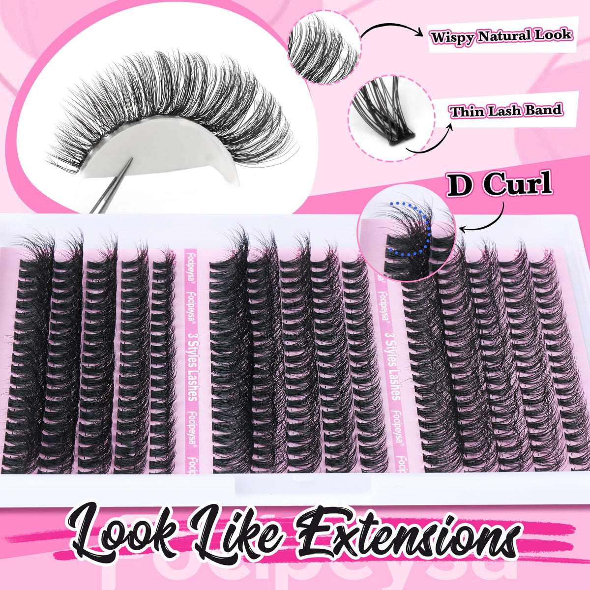 Focipeysa detailed fiber texture of mink-style lashes for natural finish