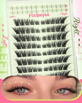 Focipeysa lashes with water droplets demonstrating waterproof durability