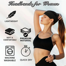 FODALUN headband worn during yoga demonstrating sweat control and comfort
