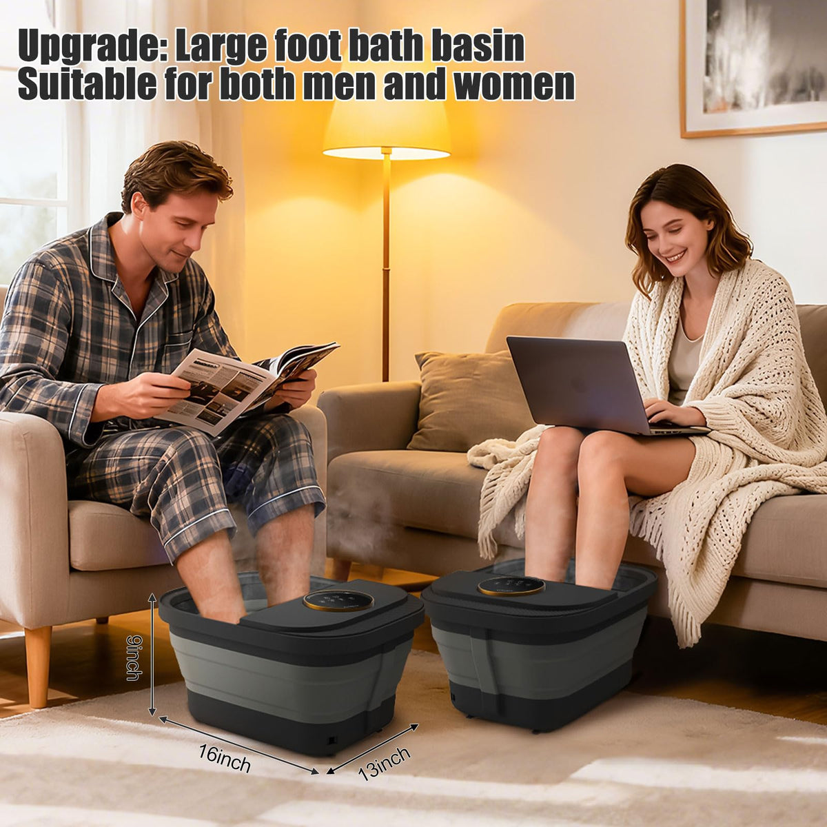 FOFOJÔY tub with foot inside to show ample interior space for larger feet