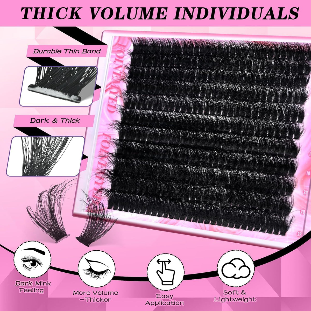 FOINEMYED close-up of 200D fiber texture for dramatic, ultra-black volume