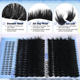 FOINEMYED lashes in use on an eye for bold manga-style effect