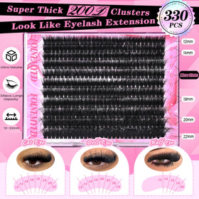 FOINEMYED open tray displaying 11 rows of dense lash clusters for convenience