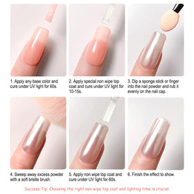 Fokostar nail swatch on white base demonstrating bright pearlescent mirror effect