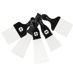 Folansy five combs laid out to compare sizes for styling choices