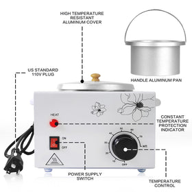 folconroad closeup temperature dial illustrating adjustable heat control for safer wax melting