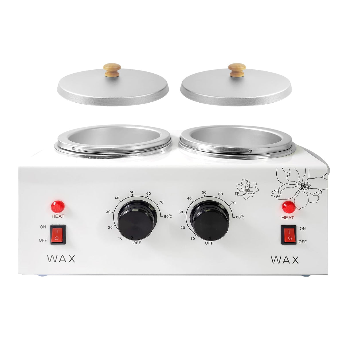 folconroad dual-pot wax warmer front view shows compact design and reliability