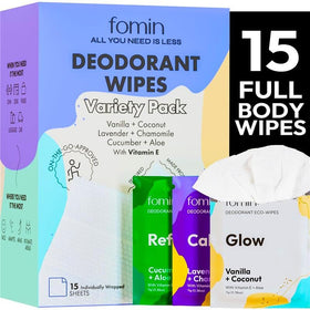 FOMIN front packaging showing variety pack and count, portable freshness