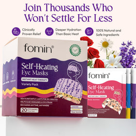 FOMIN eye mask on bedside setting, promotes restful relaxation routine
